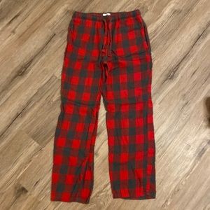Old Navy Red and Grey Plaid Pj pants. Medium